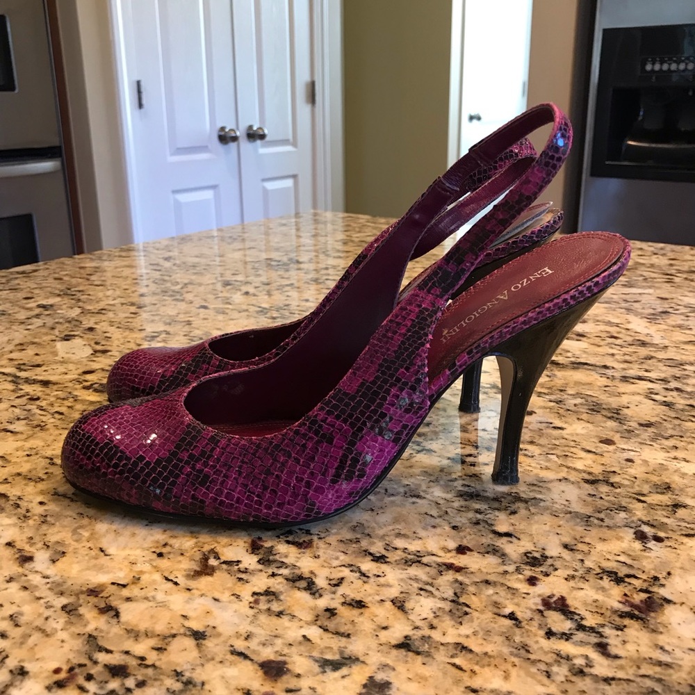 Enzo Angiolini snake leather heels